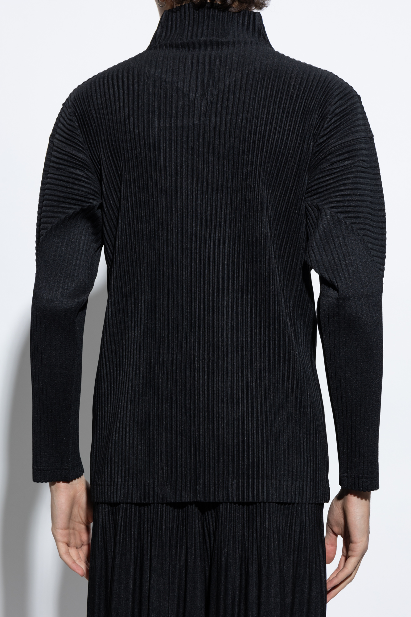 Black Pleated zip-up sweatshirt Homme Plissé Issey Miyake - Vitkac GB